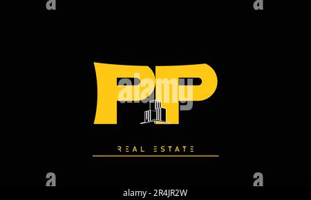 Real Estate letters Modern Creative logo PP Stock Vector