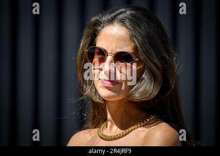 Monaco, Monaco. 27th May, 2023. Carmen Montero Mundt, girlfriend of British driver George Russell, is seen in the paddock ahead of the third practice session of the Monaco F1 Grand Prix in Monaco. Credit: SOPA Images Limited/Alamy Live News Stock Photo