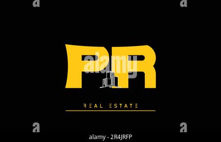 Real Estate letters Modern Creative logo PR , RP Stock Vector