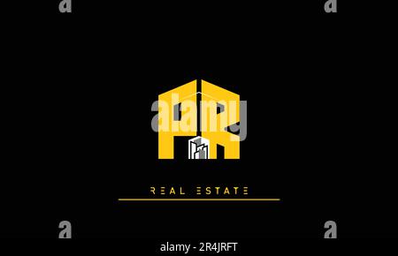 Real Estate letters Modern Creative logo PR , RP Stock Vector