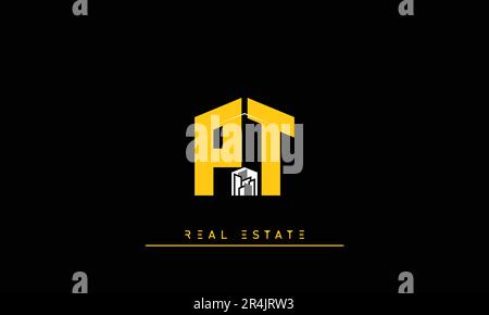 Real Estate letters Modern Creative logo PT , TP Stock Vector