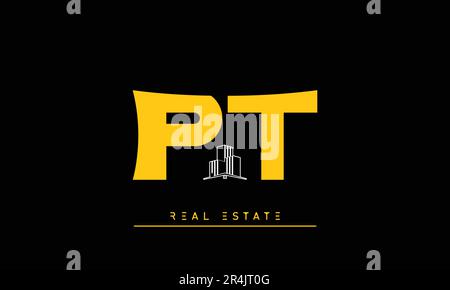 Real Estate letters Modern Creative logo PT , TP Stock Vector