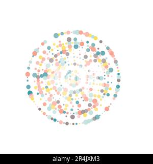 Abstract dotted circle. Vector background. Halftone effect modern design. Simple trand color Stock Vector