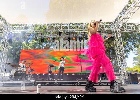 Napa, USA. 27th May, 2023. Maude Latour during the BottleRock Music Festival on May 27, 2023, in Napa, California (Photo by Daniel DeSlover/Sipa USA) Credit: Sipa USA/Alamy Live News Stock Photo