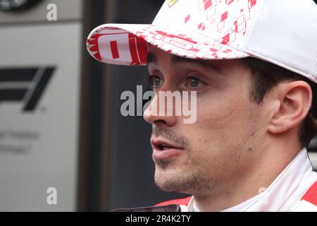 Monaco, Monaco. 27th May, 2023. MONACO, Monte Carlo, 28. May 2023; #16, Charles LECLERC, MCO, Team Scuderia Ferrari, during the Grand Prix of Formula 1 at the Monaco street racing course on 28. May 2023. RACEDAY, picture and copyright Arthur THILL/ATP images (THILL Arthur/ATP/SPP) Credit: SPP Sport Press Photo. /Alamy Live News Stock Photo