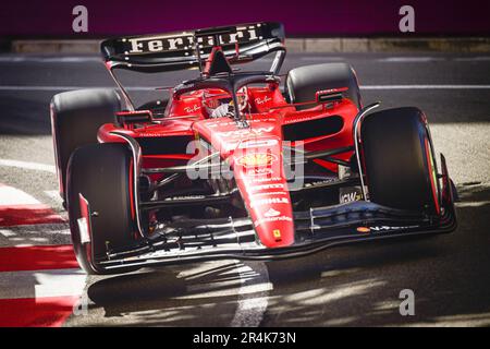 Monaco, Monaco. 27th May, 2023. Scuderia Ferrariís Monegasque driver Charles Leclerc competes during the qualifying session of the Monaco F1 Grand Prix in Monaco. (Photo by Jure Makovec/SOPA Images/Sipa USA) Credit: Sipa USA/Alamy Live News Stock Photo