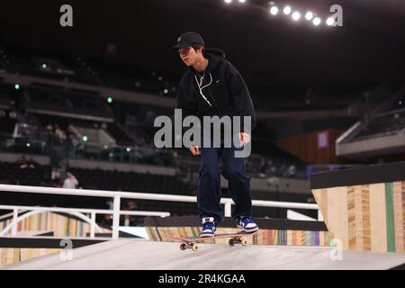 Tokyo, Japan. 26th May, 2023. Yuto Horigome (JPN) Skateboarding : 2023 UPRISING TOKYO practice at Ariake Arena in Tokyo, Japan . Credit: Naoki Morita/AFLO SPORT/Alamy Live News Stock Photo