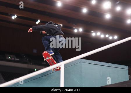 Tokyo, Japan. 26th May, 2023. Yuto Horigome (JPN) Skateboarding : 2023 UPRISING TOKYO practice at Ariake Arena in Tokyo, Japan . Credit: Naoki Morita/AFLO SPORT/Alamy Live News Stock Photo