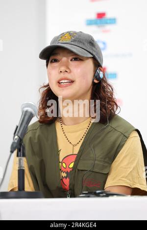 Tokyo, Japan. 27th May, 2023. Hina Maeda (JPN) Skateboarding : 2023 UPRISING TOKYO Press Conference at Ariake Arena in Tokyo, Japan . Credit: Naoki Morita/AFLO SPORT/Alamy Live News Stock Photo