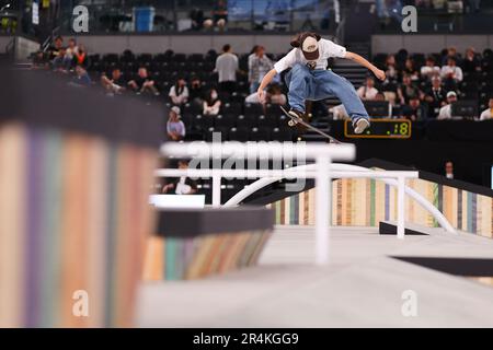 Tokyo, Japan. 27th May, 2023. Luca Hirata (JPN) Skateboarding : 2023 UPRISING TOKYO Men's Skateboard Street Semi-Final at Ariake Arena in Tokyo, Japan . Credit: Naoki Morita/AFLO SPORT/Alamy Live News Stock Photo