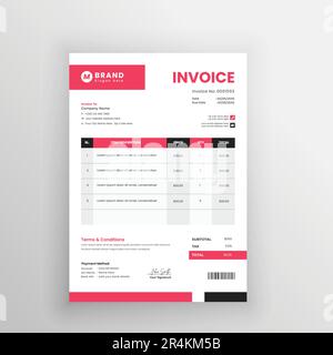 miniamal invoice template design for your business Stock Vector