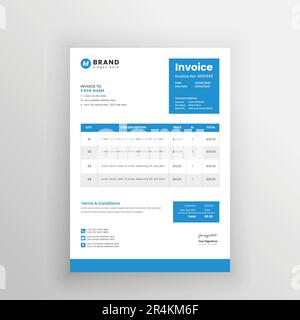 miniamal invoice template and a4 invoice design with vector art Stock Vector