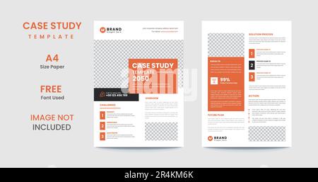 Business case study template | Case Study Booklet | Double Side Flyer Layout Stock Vector