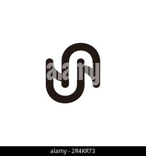 letter jr nn geometric linear logo vector Stock Vector