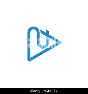 letter n blue triangle simple overlap logo vector Stock Vector