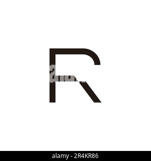 letter fr simple linked line logo vector Stock Vector
