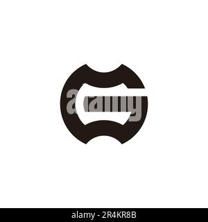 letter mg simple round geometric logo vector Stock Vector