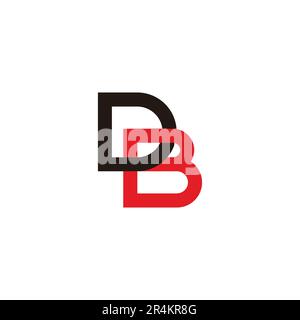 letter db colors simple geometric logo vector Stock Vector