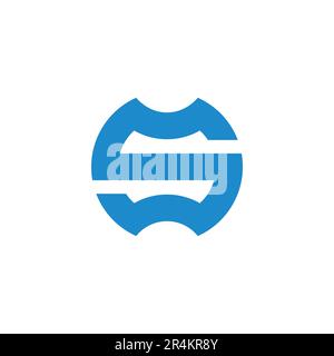 letter s wavy shape round geometric logo vector Stock Vector