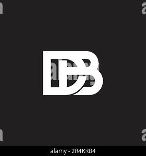 letter db linked overlap 3d flat logo vector Stock Vector