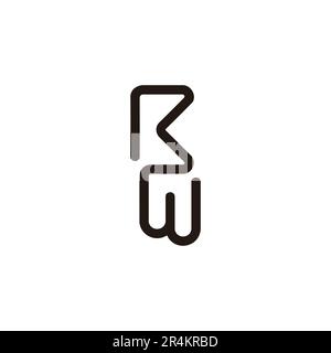 letter rw simple geometric line logo vector Stock Vector