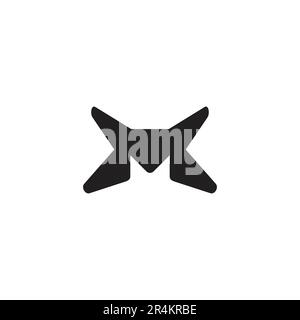 letter mk silhouette unique shape logo vector Stock Vector