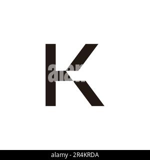 letter tk simple geometric line logo vector Stock Vector