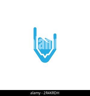 blue liquid pencil lab symbol logo vector Stock Vector