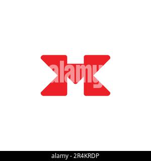 letter mk simple geometric logo vector Stock Vector