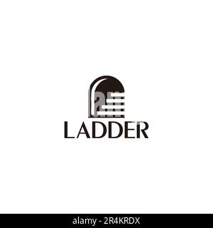 ladder staircase 3d flat door gate logo vector Stock Vector