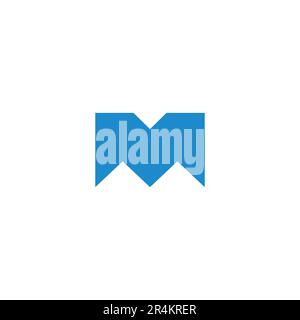 letter m snow mountain blue sky simple logo vector Stock Vector