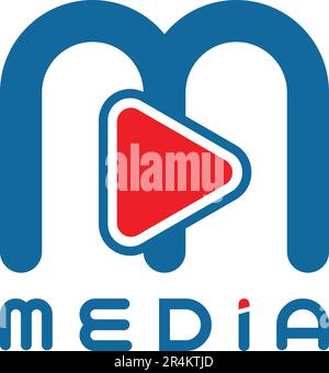 'M' Letter media logo design. Stock Vector