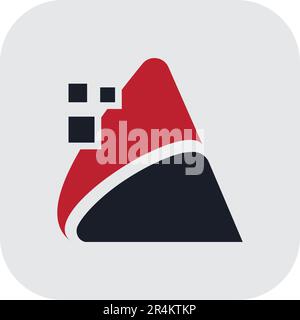 'A' Letter Creative Digital IT logo design. Stock Vector