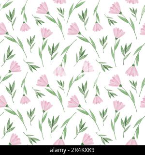 Seamless pattern of simple botanical elements. Watercolor Twig of ...