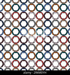 Pattern of beautyfull, colorful, bright,  round diaphragms, circles painted in the most fashionable colors of 2018 on a white background. Vector illus Stock Vector