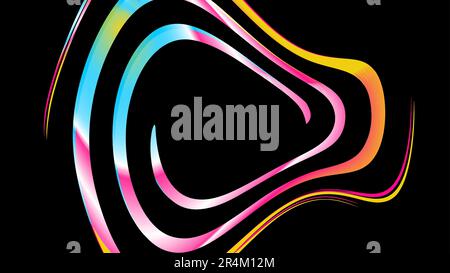 Abstract rounded twisted abstract circular cosmic rainbow striped magical unusual gradient texture from multi-colored lines and spirals, stripes. The Stock Vector