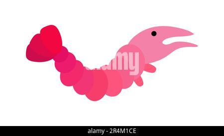 Shrimp icon in flat style, fresh sea food. Isolated on white background. Vector illustration. Stock Vector