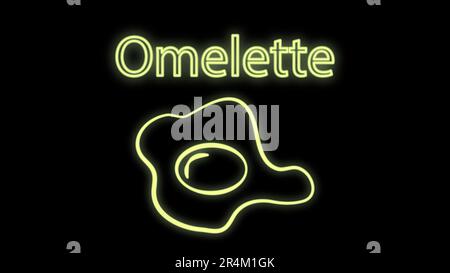 omelette icon. Elements of web in neon style icons. Simple icon for websites, web design, mobile app, info graphics. Stock Vector