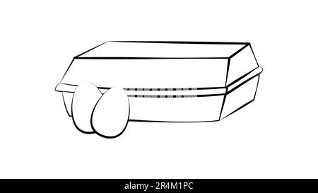 Chicken eggs in carton egg box isolated on white background. Cardboard egg tray with brown eggs, front view. Best vector illustration for bird eggs, f Stock Vector