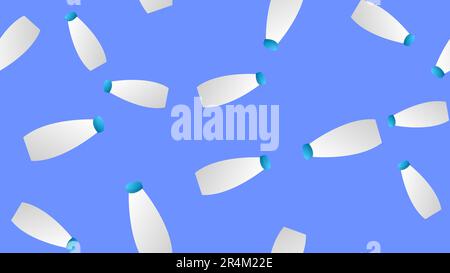 Milk Bottle Seamless Pattern vector isolated wallpaper background. Stock Vector