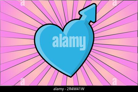 Simple flat style icon of the beautiful symbol  woman  in the heart for the feast of love on Valentine's Day or March 8th. Vector illustration. Stock Vector