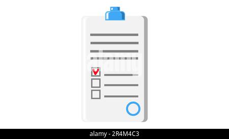 Paper document application form contract with seal and abstract text icon on white background. Vector illustration. Stock Vector
