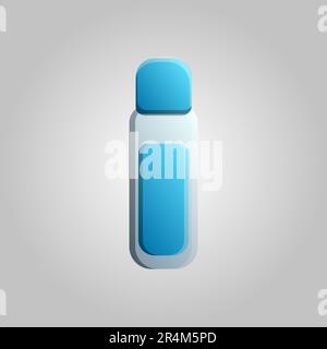 Fashionable beautiful beauty glamorous trendy blue jar cosmetic roller deodorant on a white background. Vector illustration. Stock Vector