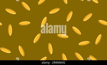 Seamless pattern texture of oval yellow medical pharmacetic pills capsule capsules with vitamins drugs fish oil omega-3 on a yellow background. Vector Stock Vector