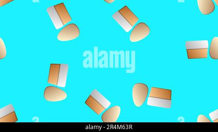 Makeup beauty care red seamless pattern with flat line icons. Cosmetics illustrations of lipstick, mascara powder. Stock Vector