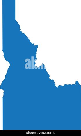 BLUE CMYK color map of IDAHO, USA Stock Vector