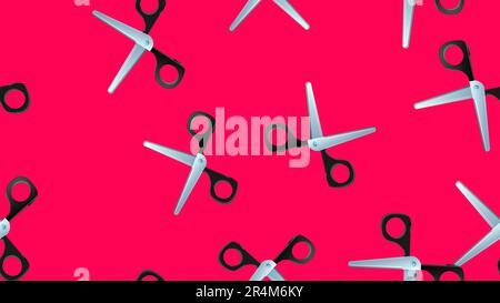 Hair products theme scissors , cartoon seamless pattern background. Stock Vector