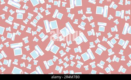 The texture pattern is seamless from old multi-colored retro hipster antique vintage desktop computers with square monitors from the 80's 90's. The ba Stock Vector