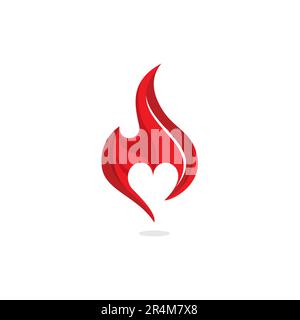 Love Fire logo Abstract. Fire Icon vector Stock Vector