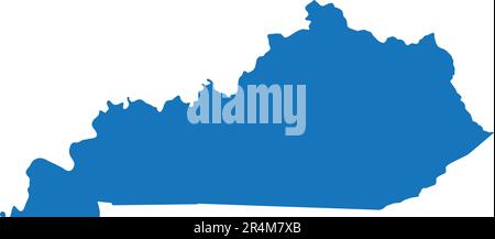 BLUE CMYK color map of KENTUCKY, USA Stock Vector